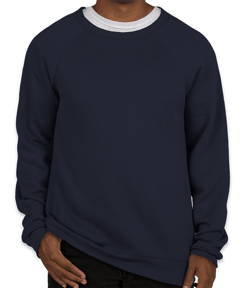 Embroidered Bella + Canvas Ultra Soft Crewneck Sweatshirt in Navy