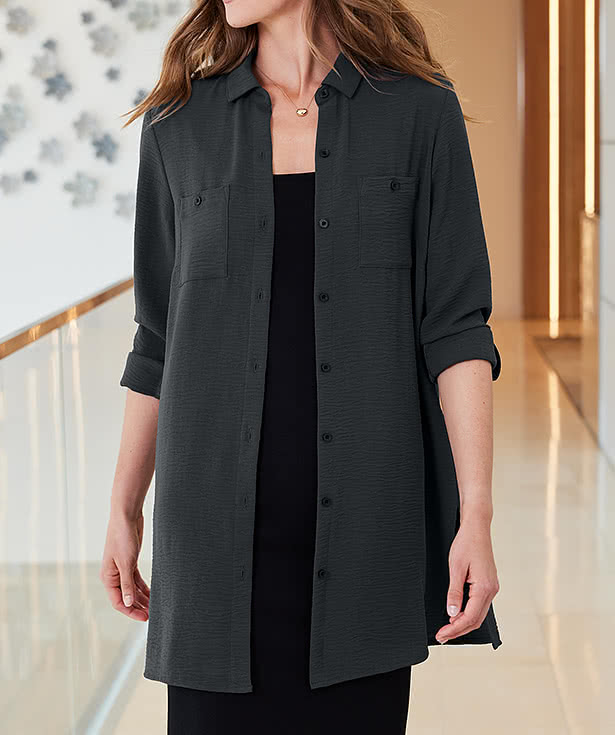 Port Authority Women's Textured Crepe Long Tunic