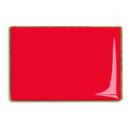Rectangular Lapel Pin - Color: Red / Brass