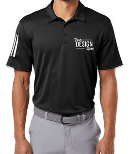 Adidas Floating 3-Stripes Performance Polo - Color: Black / White