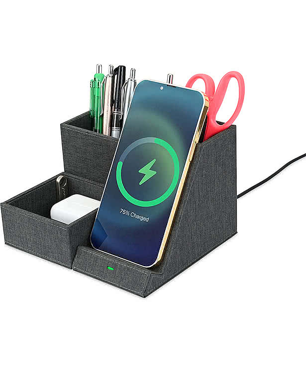Laser Engraved Eden Wireless Charging Desk Organizer
