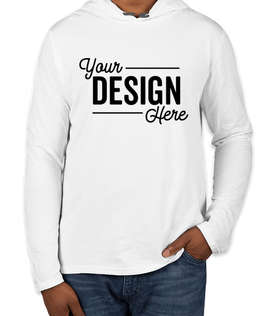 Canada - Anvil Hooded Long Sleeve T-shirt - Color: White