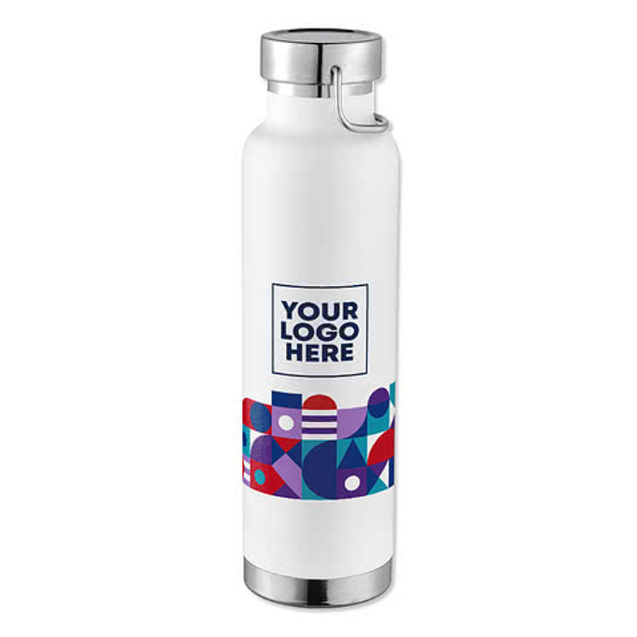 Abstract Modern 22 oz. Thor Copper Vacuum Insulated Water Bottle in Navy / Gem