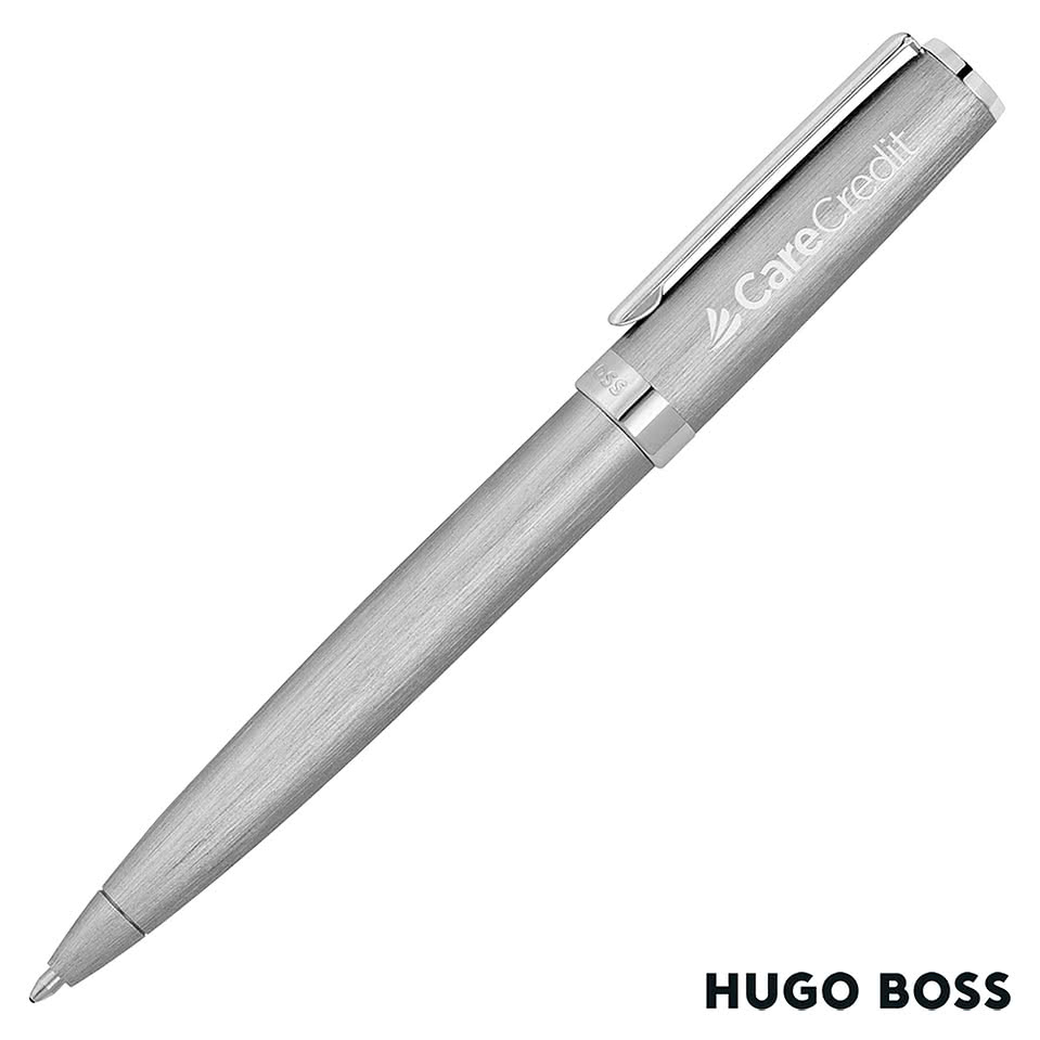 Hugo Boss Laser Engraved Gear Brushed Ballpoint Pen (blue ink)