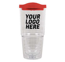 24 oz. Insulated Tumbler - Color: Red / Clear