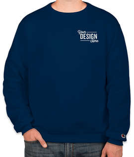 Embroidered Champion Powerblend Crewneck Sweatshirt - Color: Late Night Blue