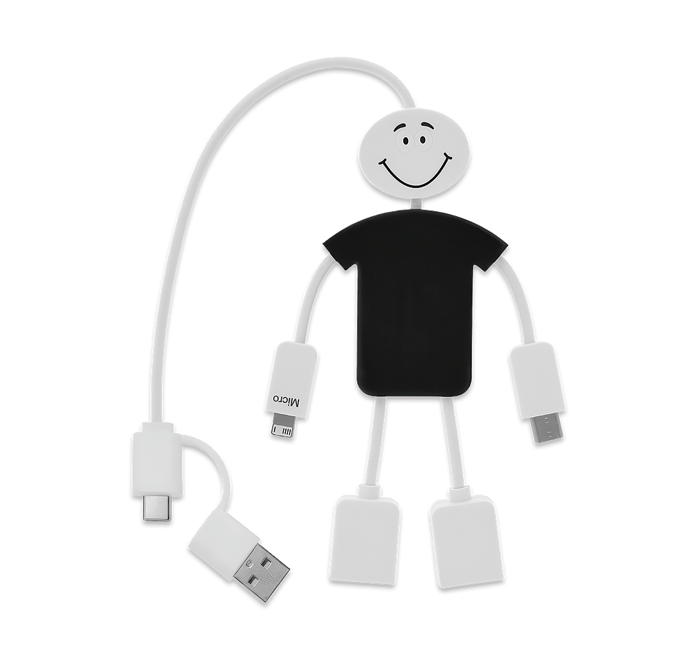 Techmate 3-in-1 Charging Cable and USB Hub 2.0-default