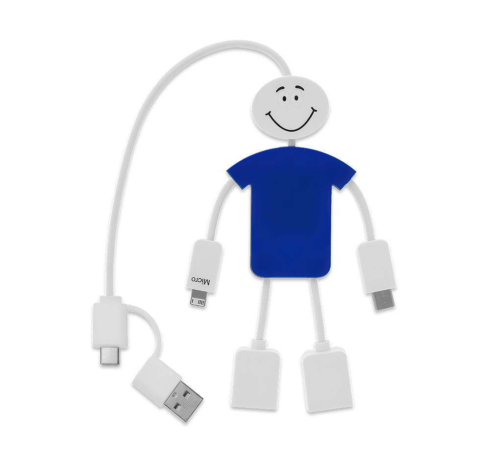 Techmate 3-in-1 Charging Cable and USB Hub 2.0-default