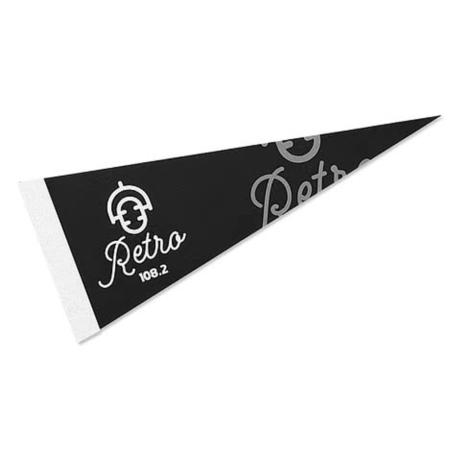 Full Color 12" x 30" Pennant in White