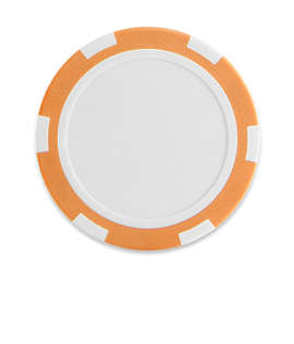Full Color Six Stripe Poker Chip - Color: Orange