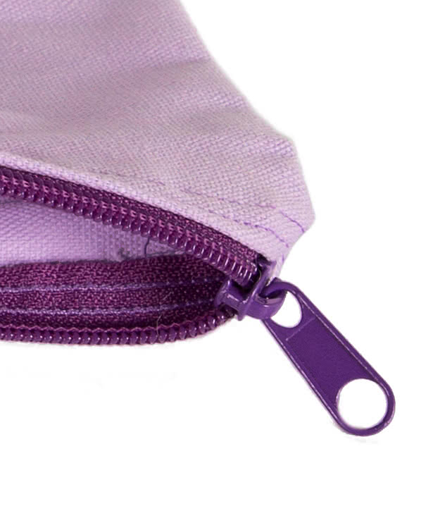 Large Colored Canvas Pouch with Colored Zipper
