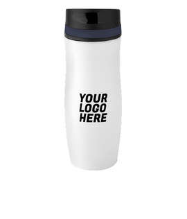 Full Color 14 oz. Persona Wave Trail Vacuum Insulated Tumbler - Color: White / Navy