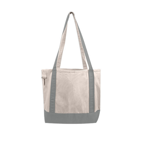 Full Color Midweight Color Accent Tote Bag in Gray
