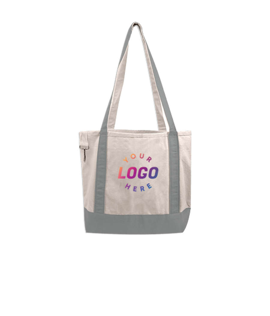 Full Color Midweight Color Accent Tote Bag in Gray