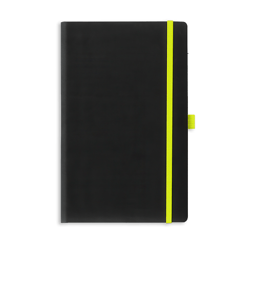 Castelli Debossed Tucson Edge Medio Lined Hard Cover Notebook in Lime Edge