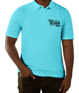 Hanes X-Temp Fresh IQ Pique Polo - Color: Blue Horizon