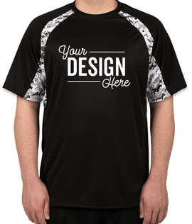 Badger Digital Camo Contrast Performance Shirt - Color: Black / White