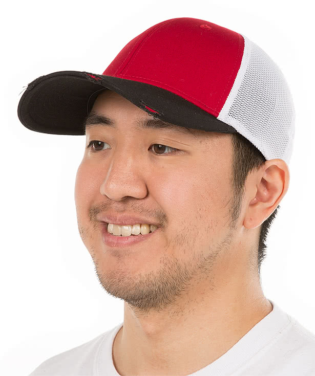 New Era 39THIRTY Distressed Stretch Fit Mesh Hat
