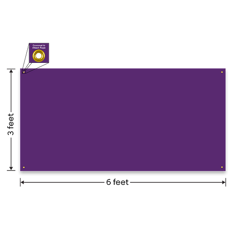Full Color 6' x 3' Vinyl Banner - Color: Team Purple