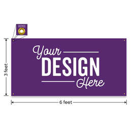 Full Color 6' x 3' Vinyl Banner - Color: Team Purple