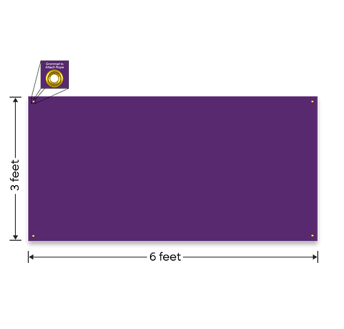 Full Color 6' x 3' Polyester Banner in Team Purple