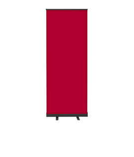 Full Color 31.5" x 83.5" Economy Retractable Banner Kit - Color: Cardinal / Black