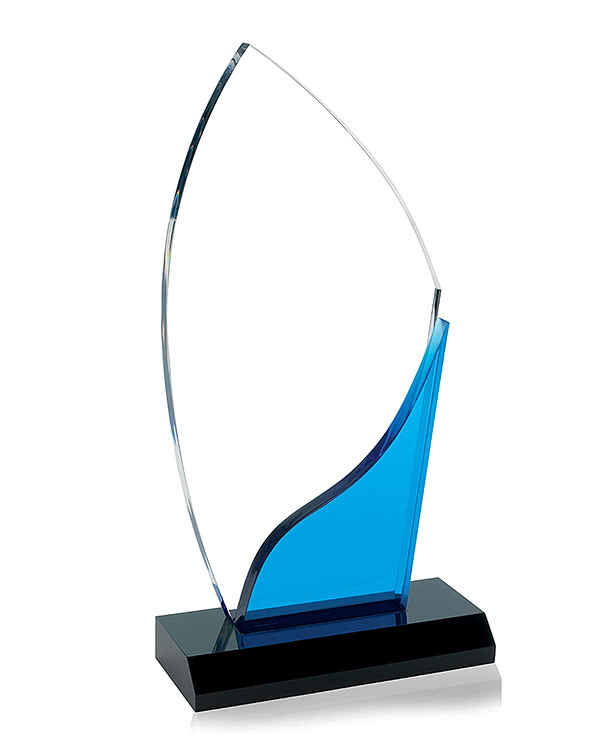 Laser Engraved Blue Accent Award