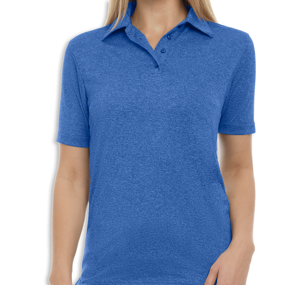 Blue Generation Women's BLU-X-DRI Heathered Performance Polo - Printed-default
