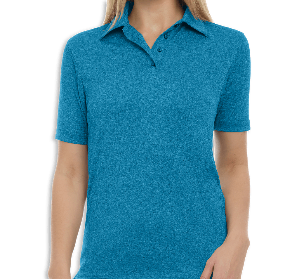 Blue Generation Women's BLU-X-DRI Heathered Performance Polo - Printed-default