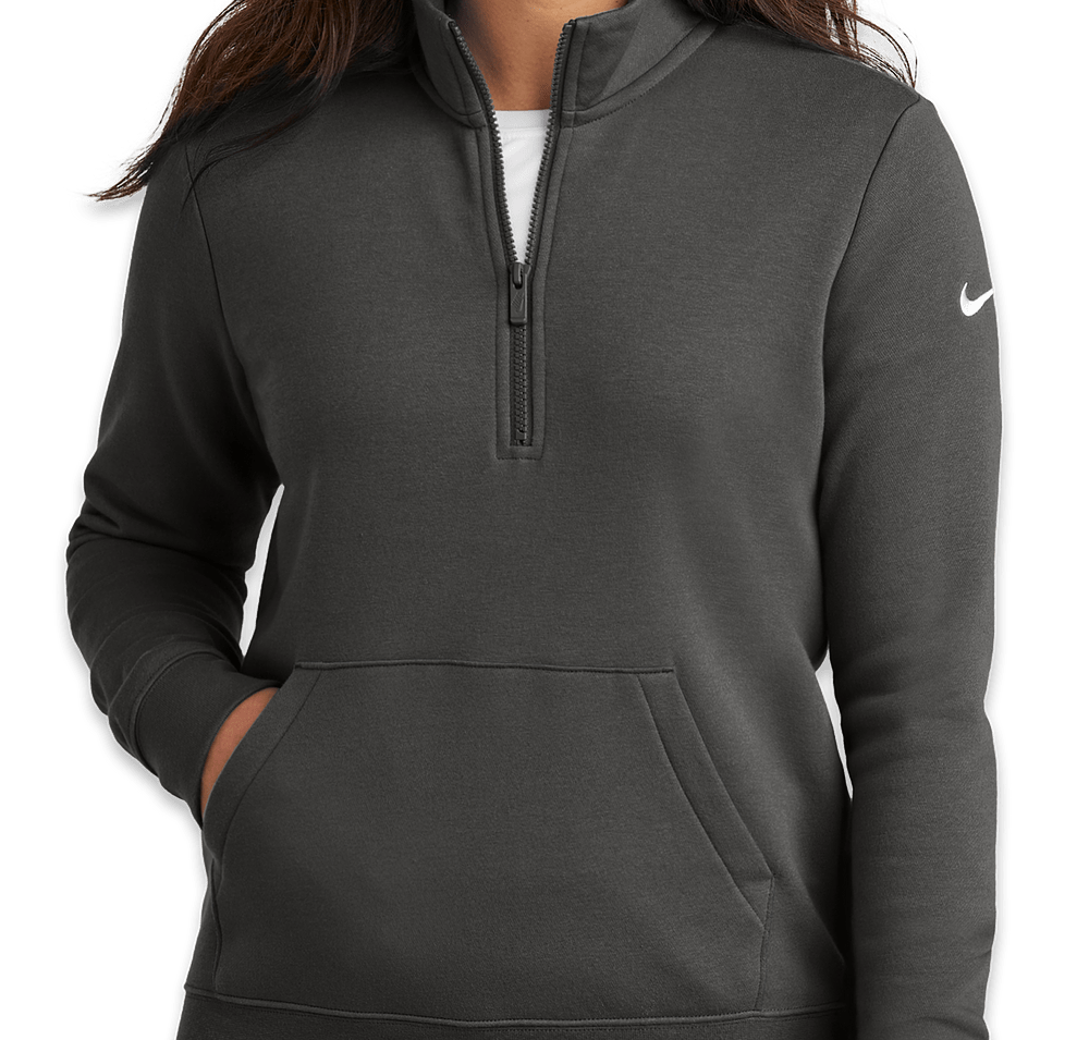 Nike Women's Club Swoosh Sleeve Quarter Zip Sweatshirt-default