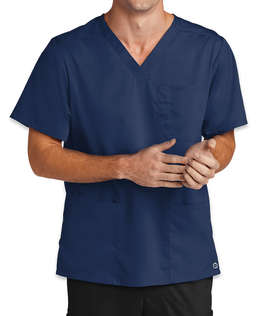 WonderWink Premiere Flex Stretch V-Neck Scrub Top - Color: Navy