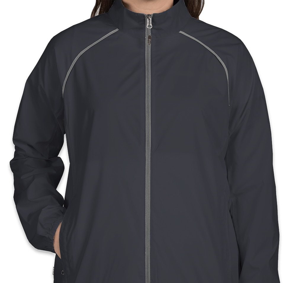 Elevate Women's Egmont Packable Contrast Zipper Windbreaker-default