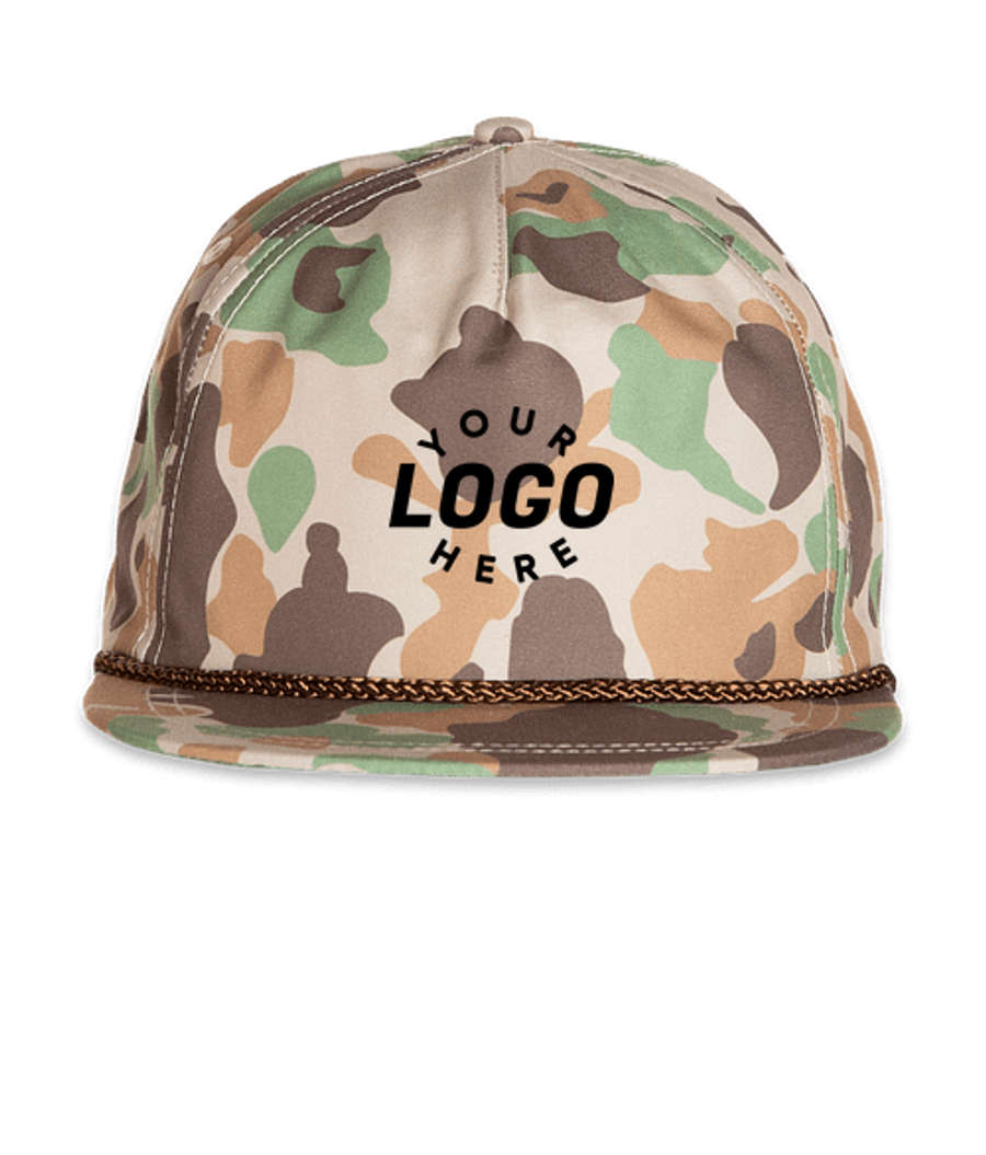 Imperial Aloha Rope Baseball Hat - Printed in Frog Skin Camo / Brown