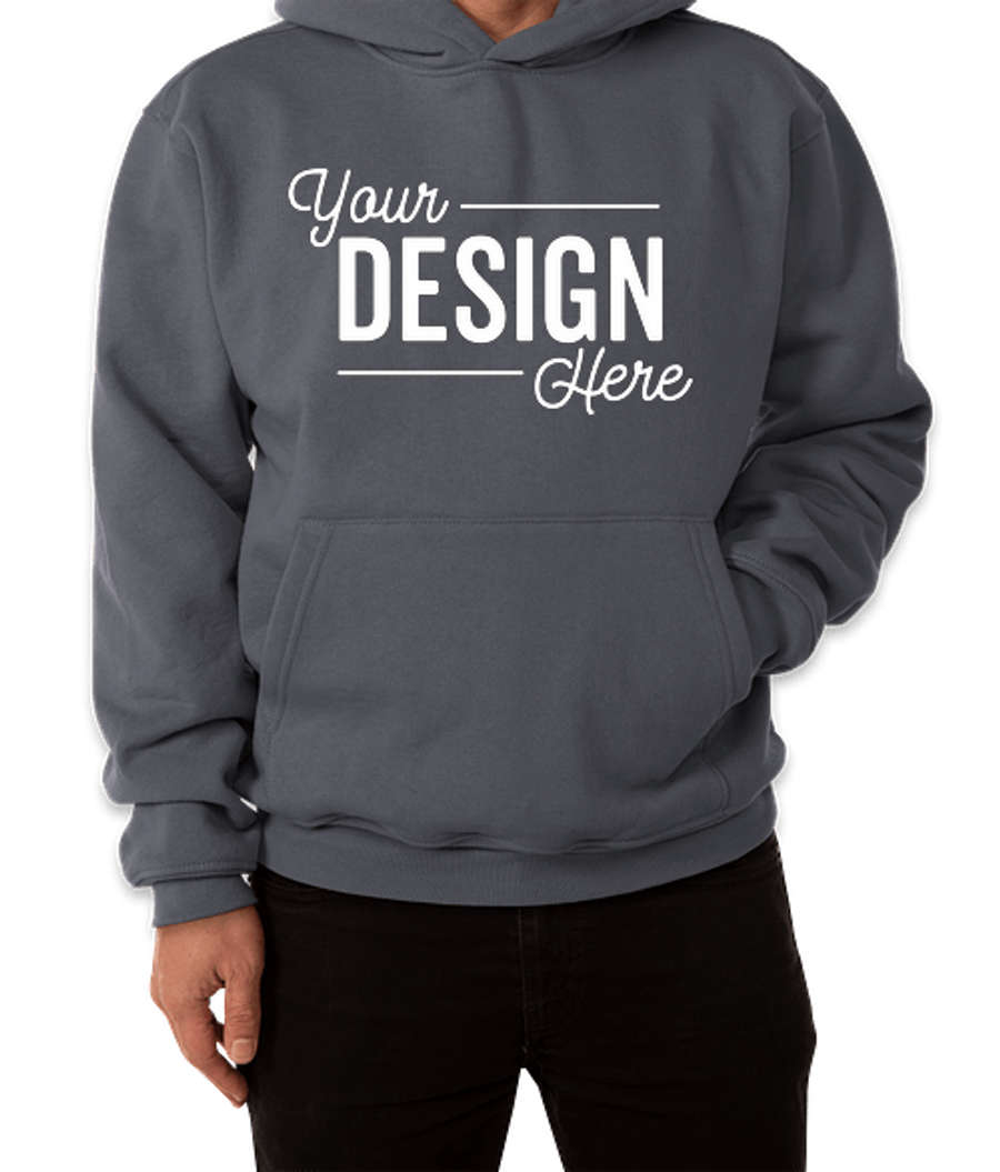 Bayside USA-Made Super Heavy Pullover Hoodie in Dark Grey