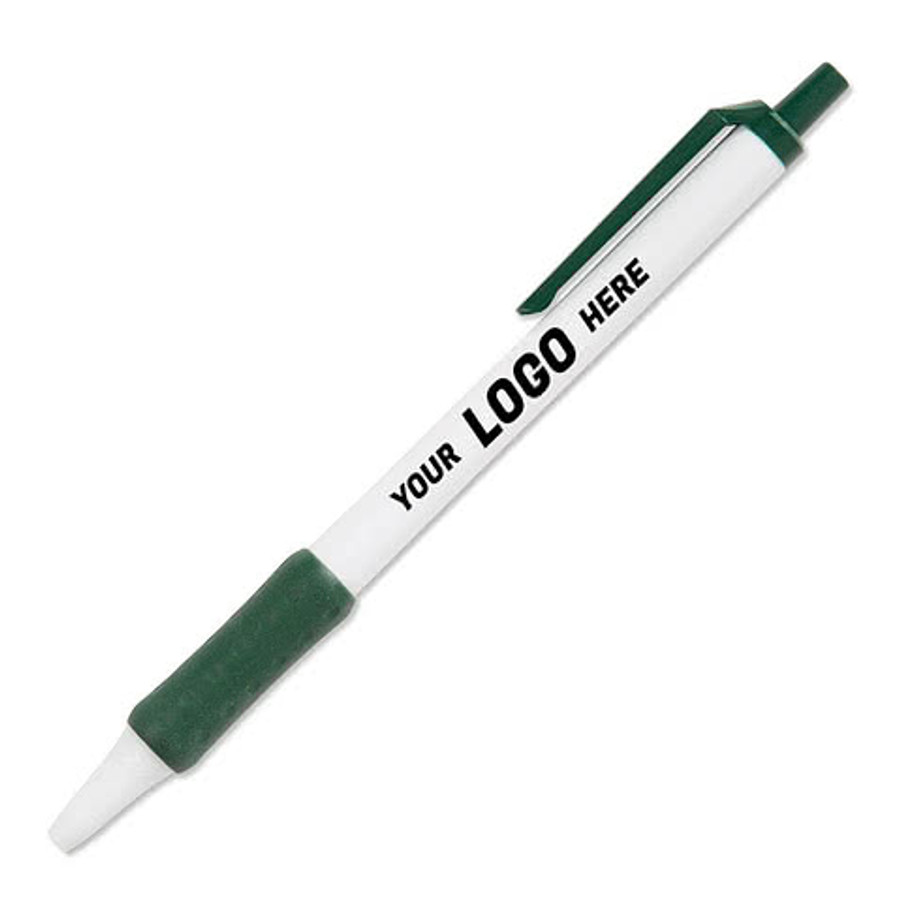 BIC Clic Stic Grip Pen (black ink) in White / Pink