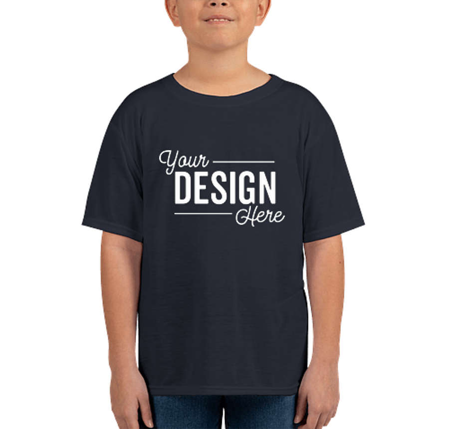 Gildan Youth Soft Jersey Performance Shirt in Navy