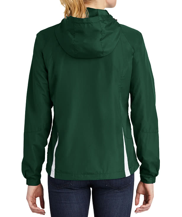 Sport-Tek Women's Full Zip Hooded Windbreaker Jacket