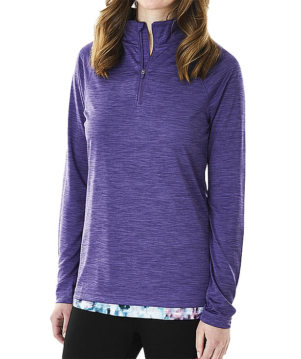 Charles River Women's Space Dyed Quarter Zip Performance Shirt