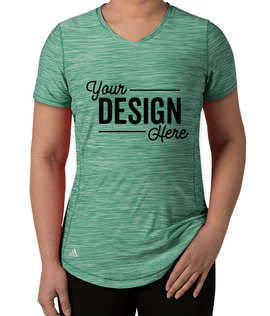 Adidas Women's Tech Heathered Performance Shirt - Color: Collegiate Green Melange
