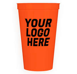 22 oz. Plastic Stadium Cup - Color: Orange