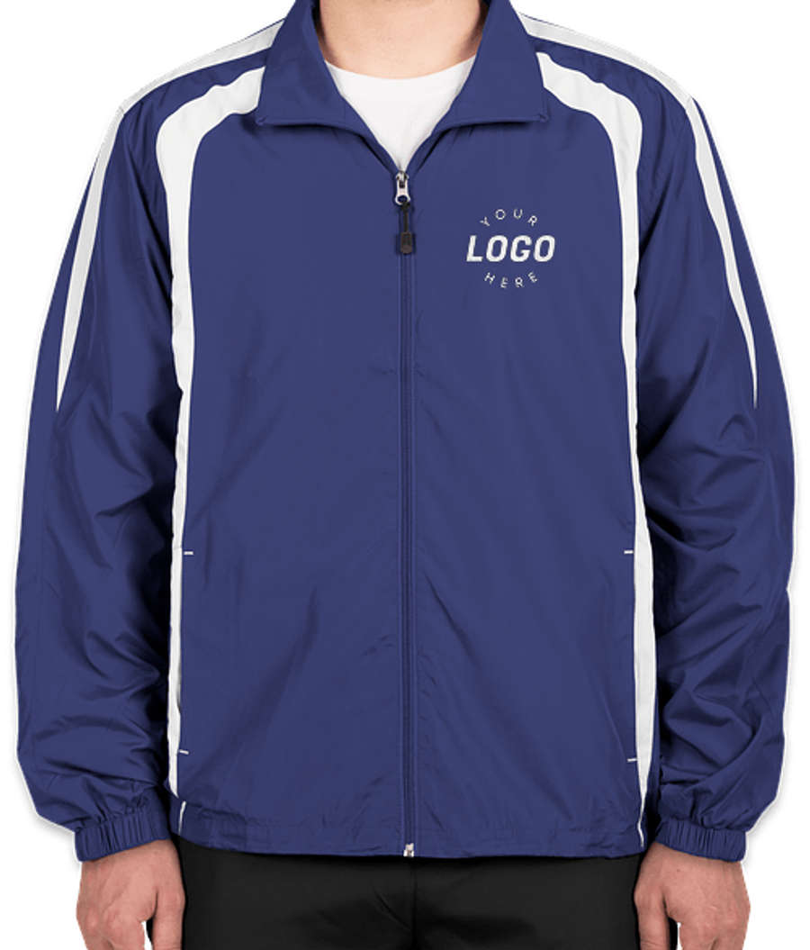 Sport-Tek Full Zip Colorblock Warm-Up Jacket in True Royal / White