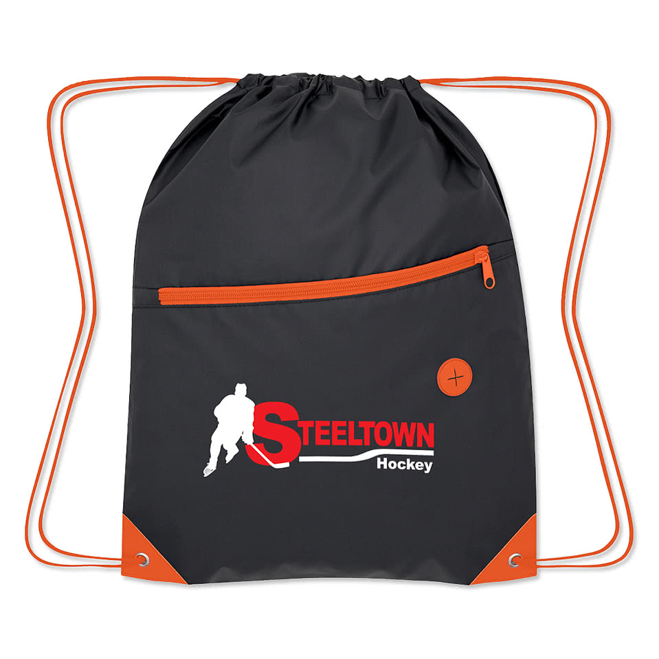 Color Pop Zippered Drawstring Bag