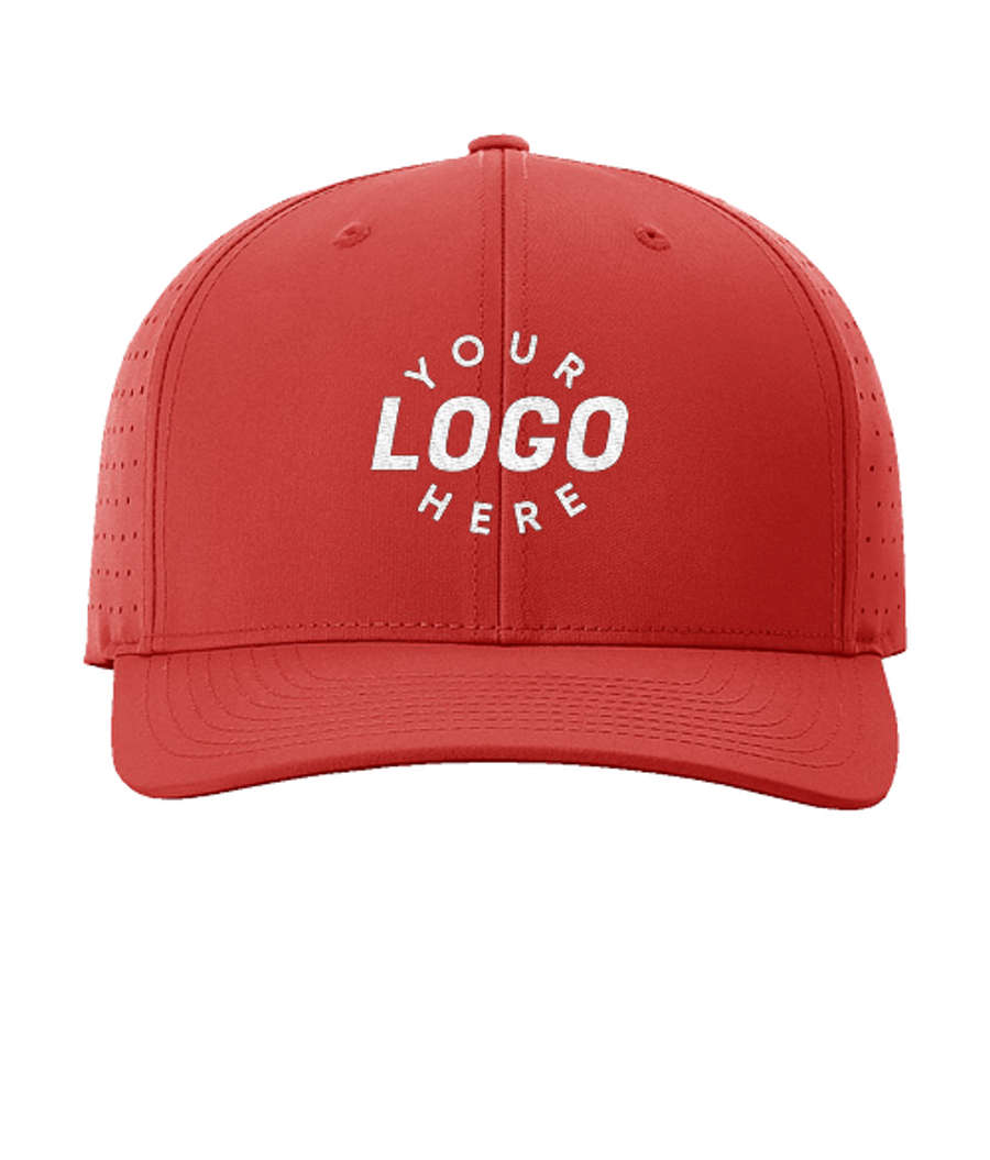 Richardson Laser Perf R-Flex Snapback Baseball Hat - Embroidered in Red