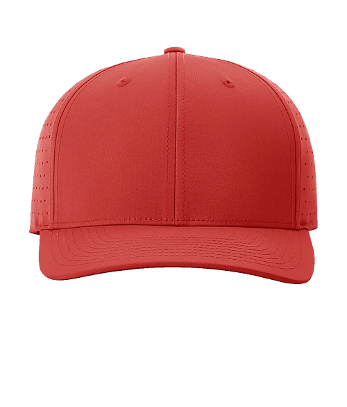 Richardson Laser Perf R-Flex Snapback Baseball Hat - Printed in Red