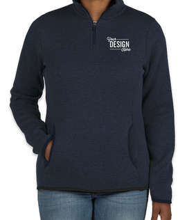 Charles River Women's Quarter Zip Sweater Fleece Pullover - Color: Navy Heather