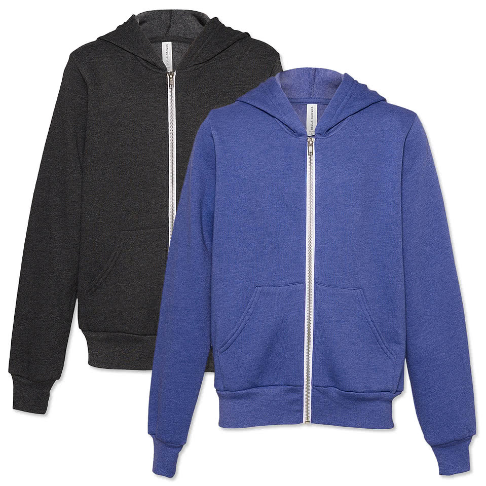 Bella + Canvas Youth Ultra Soft Zip Hoodie