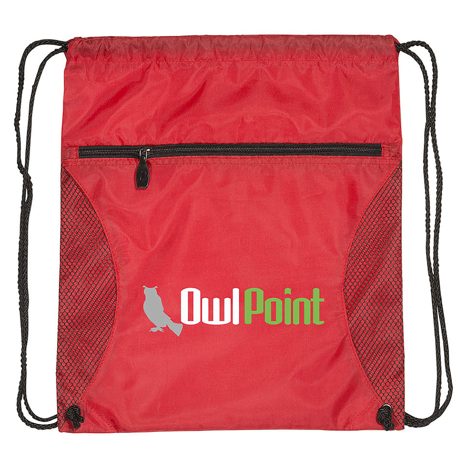 Mesh Accent Drawstring Bag