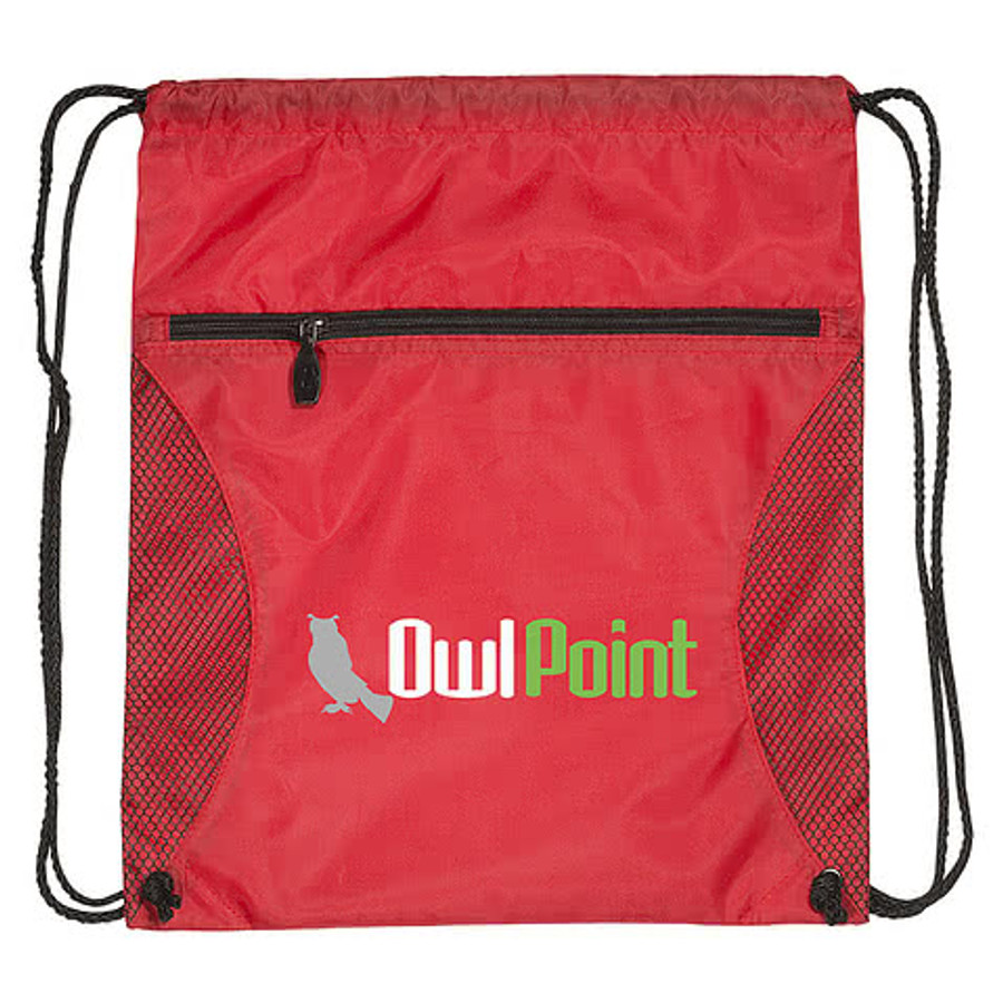 Mesh Accent Drawstring Bag