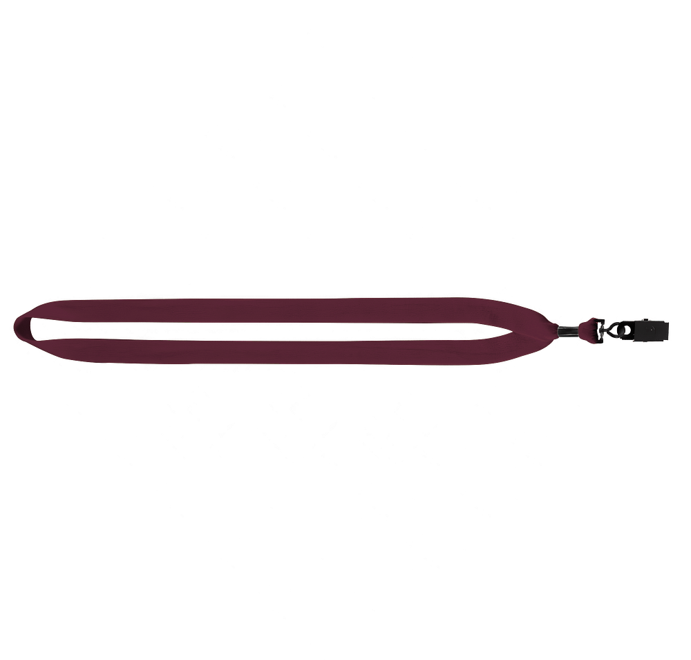 3/4" Cotton Lanyard with Metal Crimp and Bulldog Clip-default
