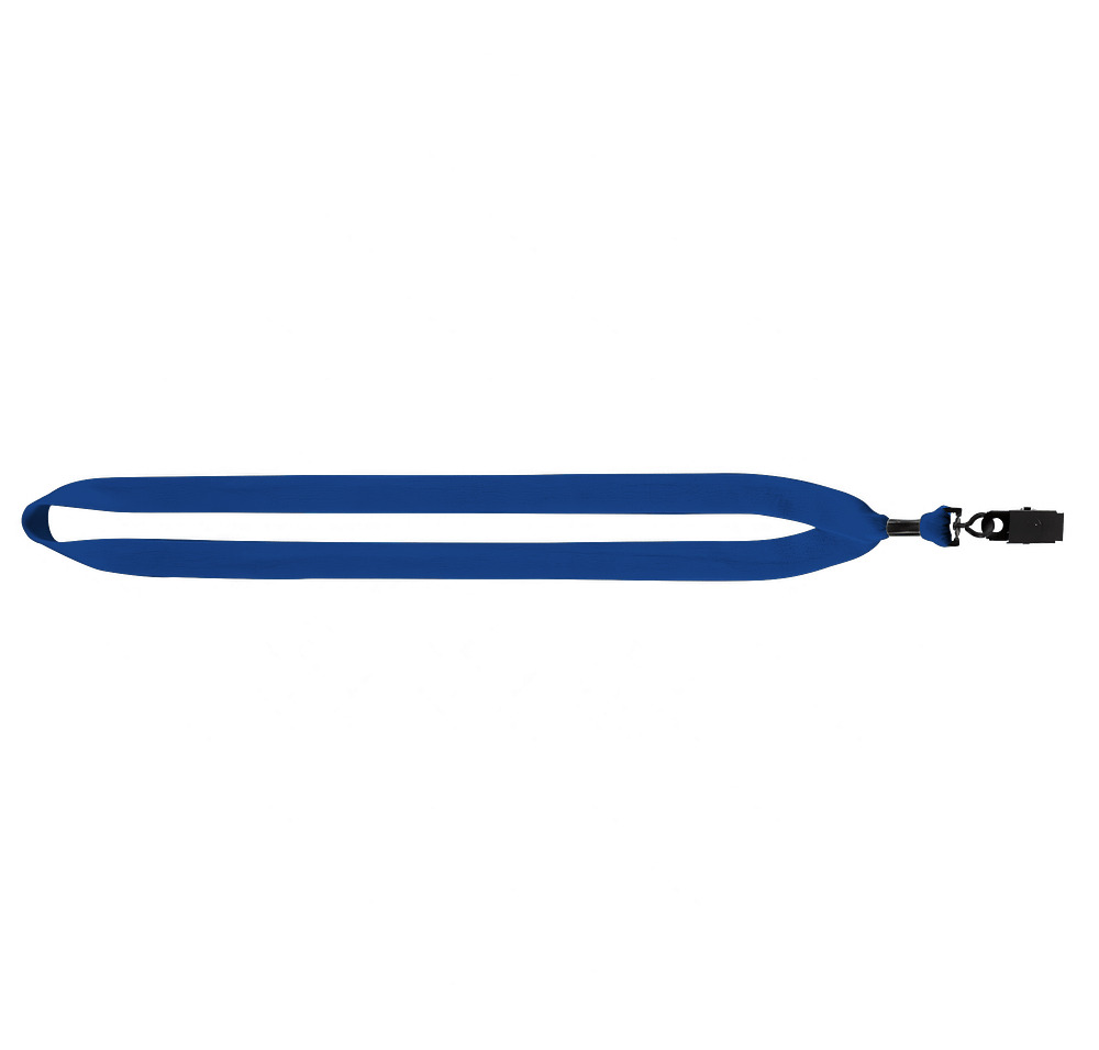 3/4" Cotton Lanyard with Metal Crimp and Bulldog Clip-default